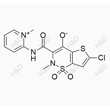 氯諾昔康雜質(zhì)12,6-chloro-2-methyl-3-((1-methylpyridin-1-ium-2-yl)carbamoyl)-2H-thieno[2,3-e][1,2]thiazin-4-olate 1,1-dioxide