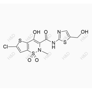 氯諾昔康雜質(zhì)14,6-chloro-4-hydroxy-N-(5-(hydroxymethyl)thiazol-2-yl)-2-methyl-2H-thieno[2,3-e][1,2]thiazine-3-carboxamide 1,1-dioxide