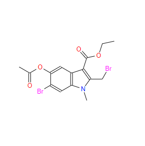 5-乙酰氧基-6-溴-2-溴甲基-1-甲基吲哚-3-甲酸乙酯,ETHYL5-ACETOXY-6-BROMO-2-(BROMOMETHYL)-1-METHYLINDOLE-3-.