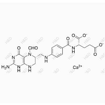 左亞葉酸鈣EP雜質(zhì)H(鈣鹽),calcium(4-((((R)-2-amino-5-formyl-4-oxo-1,4,5,6,7,8-hexahydropteridin-6-yl) methyl)amino)benzoyl)-L-glutamate