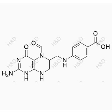 亞葉酸鈣雜質(zhì)E(消旋),4-(((2-amino-5-formyl-4-oxo-1,4,5,6,7,8-hexahydropteridin-6-yl)methyl)amino)benzoic acid