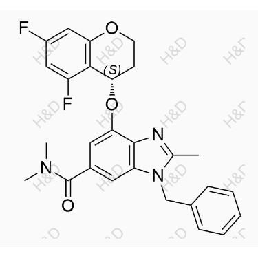 替戈拉生雜質(zhì)14,(S)-1-benzyl-4-((5,7-difluorochroman-4-yl)oxy)-N,N,2-trimethyl-1H-benzo[d]imidazole-6-carboxamide