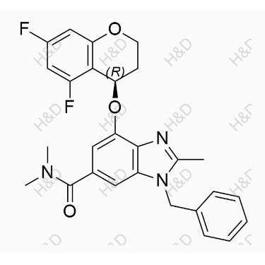 替戈拉生雜質(zhì)15,(R)-1-benzyl-4-((5,7-difluorochroman-4-yl)oxy)-N,N,2-trimethyl-1H-benzo[d]imidazole-6-carboxamide