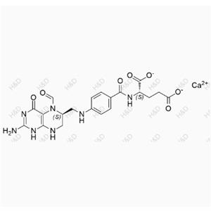 左旋亞葉酸鈣,calcium (S)-2-(4-((((S)-2-amino-5-formyl-4-oxo-1,4,5,6,7,8-hexahydropteridin-6-yl)methyl)amino)benzamido)pentanedioate