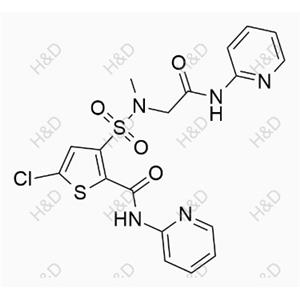 氯諾昔康雜質(zhì)53,5-chloro-3-(N-methyl-N-(2-oxo-2-(pyridin-2-ylamino)ethyl)sulfamoyl)-N-(pyridin-2-yl)thiophene-2-carboxamide