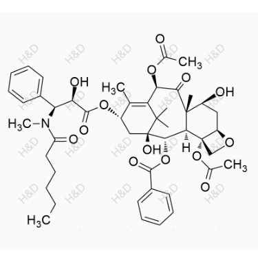 紫杉醇EP雜質(zhì)F,(2aR,4S,4aS,6R,9S,11S,12S,12aR,12bS)-12-(benzoyloxy)-4,11-dihydroxy-9-(((2R,3S)-2-hydroxy-3-(N-methylhexanamido)-3-phenylpropanoyl)oxy)-4a,8,13,13-tetramethyl-5-oxo-2a,3,4,4a,5,6,9,10,11,12,12a,12b-dodecahydro-1H-7,11-methanocyclodeca[3,4]benzo[1,2-b]oxete-6,12b-diyl diacetate