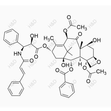 紫杉醇EP雜質O,(2aR,4S,4aS,6R,9S,11S,12S,12aR,12bS)-12-(benzoyloxy)-9-(((2R,3S)-3-cinnamamido-2-hydroxy-3-phenylpropanoyl)oxy)-4,11-dihydroxy-4a,8,13,13-tetramethyl-5-oxo-2a,3,4,4a,5,6,9,10,11,12,12a,12b-dodecahydro-1H-7,11-methanocyclodeca[3,4]benzo[1,2-b]oxete-6,12b-diyl diacetate