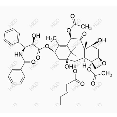 紫杉醇雜質(zhì)14,(2aR,4S,4aS,6R,9S,11S,12S,12aR,12bS)-9-(((2R,3S)-3-benzamido-2-hydroxy-3-phenylpropanoyl)oxy)-4,11-dihydroxy-4a,8,13,13-tetramethyl-5-oxo-12-((E)-pent-2-enoyloxy)-2a,3,4,4a,5,6,9,10,11,12,12a,12b-dodecahydro-1H-7,11-methanocyclodeca[3,4]benzo[1,2-b]oxete-