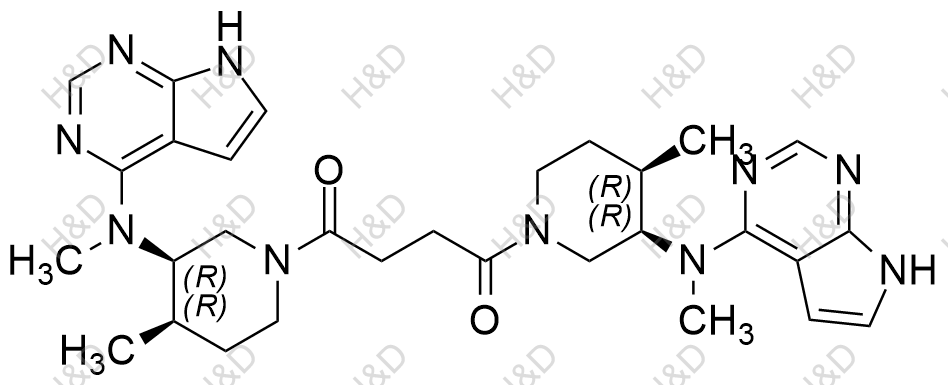 托法替尼雜質(zhì)R,1,4-bis((3R,4R)-4-methyl-3-(methyl(7H-pyrrolo[2,3-d]pyrimidin-4-yl)amino)piperidin-1-yl)butane-1,4-dione