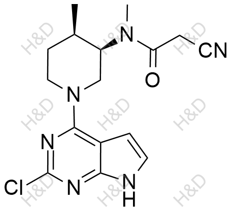 托法替尼雜質(zhì)Z,N-((3R,4R)-1-(2-chloro-7H-pyrrolo[2,3-d]pyrimidin-4-yl)-4-methylpiperidin-3-yl)-2-cyano-N-methylacetamide