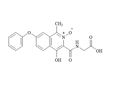 [(1-甲基-4-羥基-7-苯氧基異喹啉-3-羰基)氨基]乙酸-2-氮氧化物,[(1-methyl-4-hydroxy-7-phenoxyisoquinoline-3-carbonyl)amino]acetic acid-2-nitrogen oxide