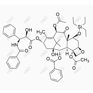 紫杉醇EP雜質(zhì)K,(2aR,4S,4aS,6R,9S,11S,12S,12aR,12bS)-9-(((2R,3S)-3-benzamido-2-hydroxy-3-phenylpropanoyl)oxy)-12-(benzoyloxy)-11-hydroxy-4a,8,13,13-tetramethyl-5-oxo-4-((triethylsilyl)oxy)-2a,3,4,4a,5,6,9,10,11,12,12a,12b-dodecahydro-1H-7,11-methanocyclodeca[3,4]benzo[1,