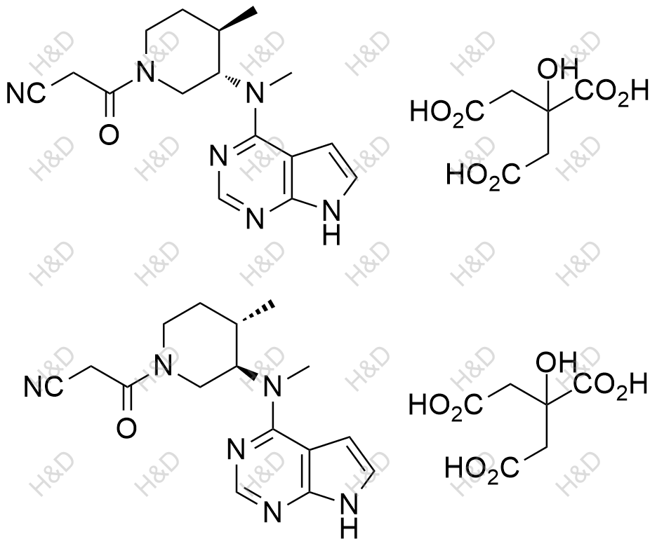 托法替尼雜質FD+DX(枸櫞酸鹽）,3-((3SR,4RS)-4-methyl-3-(methyl(7H-pyrrolo[2,3-d]pyrimidin-4-yl)amino)piperidin-1-yl)-3-oxopropanenitrile 2-hydroxypropane-1,2,3-tricarboxylate