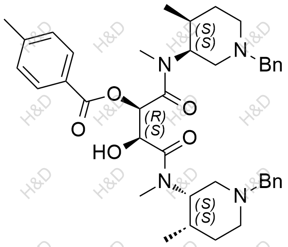 托法替尼雜質(zhì)68,(2R,3S)-1,4-bis(((3S,4S)-1-benzyl-4-methylpiperidin-3-yl)(methyl)amino)-3-hydroxy-1,4-dioxobutan-2-yl 4-methylbenzoate