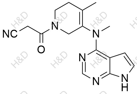 托法替尼雜質(zhì)91,3-(4-methyl-3-(methyl(7H-pyrrolo[2,3-d]pyrimidin-4-yl)amino)-5,6-dihydropyridin-1(2H)-yl)-3-oxopropanenitrile