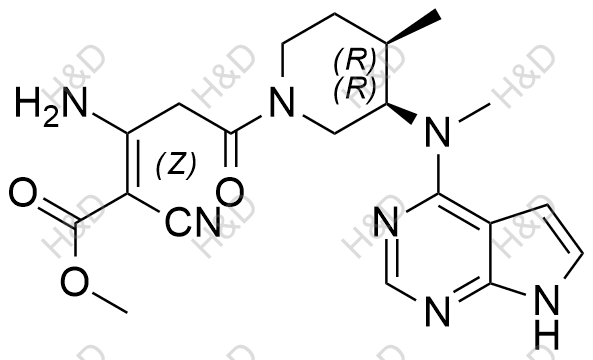 托法替尼雜質(zhì)94,(Z)-methyl 3-amino-2-cyano-5-((3R,4R)-4-methyl-3-(methyl(7H-pyrrolo[2,3-d]pyrimidin-4-yl)amino)piperidin-1-yl)-5-oxopent-2-enoate