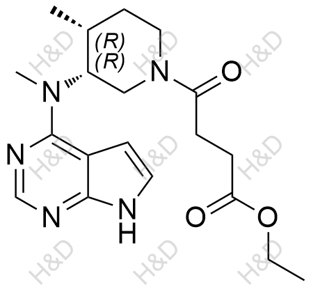 托法替尼雜質(zhì)135,ethyl 4-((3R,4R)-4-methyl-3-(methyl(7H-pyrrolo[2,3-d]pyrimidin-4-yl)amino)piperidin-1-yl)-4-oxobutanoate