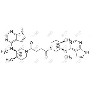 1,4-bis((3R,4R)-4-methyl-3-(methyl(7H-pyrrolo[2,3-d]pyrimidin-4-yl)amino)piperidin-1-yl)butane-1,4-dione	托法替尼杂质R