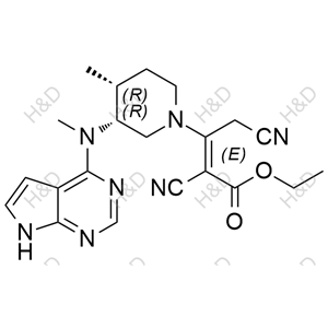 托法替尼雜質(zhì)S,(E)-ethyl 2,4-dicyano-3-((3R,4R)-4-methyl-3-(methyl(7H-pyrrolo[2,3-d]pyrimidin-4-yl)amino)piperidin-1-yl)but-2-enoate