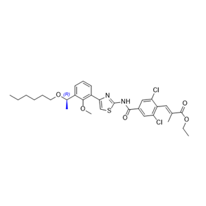 蘆曲泊帕雜質(zhì)02,ethyl (R,E)-3-(2,6-dichloro-4-((4-(3-(1-(hexyloxy)ethyl)-2-methoxyphenyl)thiazol-2-yl)carbamoyl)phenyl)-2-methylacrylate