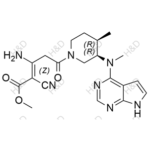 托法替尼雜質(zhì)94,(Z)-methyl 3-amino-2-cyano-5-((3R,4R)-4-methyl-3-(methyl(7H-pyrrolo[2,3-d]pyrimidin-4-yl)amino)piperidin-1-yl)-5-oxopent-2-enoate