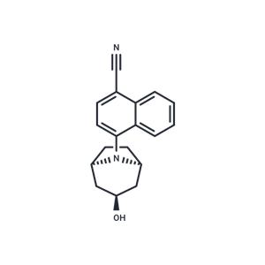 4-(3-內(nèi)型-羥基-8-氮雜雙環(huán)[3.2.1]辛烷-8-基)萘-1-甲腈|T26539|TargetMol