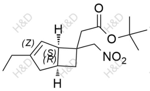 米諾巴林雜質(zhì)11,tert-butyl 2-((1R,5S)-3-ethyl-6-(nitromethyl)bicyclo[3.2.0]hept-3-en-6-yl)acetate