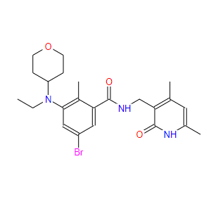 5-溴-N-[(1,2-二氫-4,6-二甲基-2-氧代-3-吡啶)甲基]-3-[乙基(四氫-2H-吡喃-4-基)氨基]-2-甲基-苯甲酰胺,Benzamide;5-bromo-N-((4,6-dimethyl-2-oxo-1,2-dihydropyridin-3-yl)methyl)-3-(ethyl(tetrahydro-2H-pyran-4-yl)amino)-2-methylbenzamide