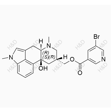 尼麥角林雜質(zhì)E,((6aR,9R,10aS)-10a-hydroxy-4,7-dimethyl-4,6,6a,7,8,9,10,10a-octahydroindolo[4,3-fg]quinolin-9-yl)methyl 5-bromonicotinate