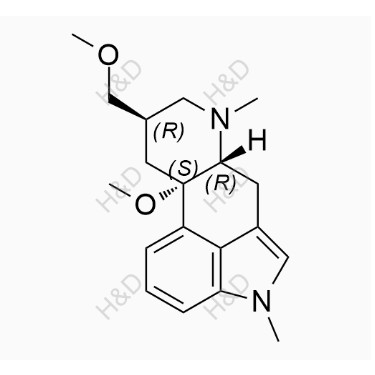 尼麥角林雜質(zhì)K,(6aR,9R,10aS)-10a-methoxy-9-(methoxymethyl)-4,7-dimethyl-4,6,6a,7,8,9,10,10a-octahydroindolo[4,3-fg]quinoline