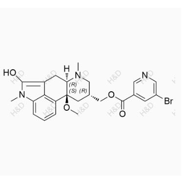 尼麥角林雜質(zhì)25,((6aR,9R,10aS)-5-hydroxy-10a-methoxy-4,7-dimethyl-4,6,6a,7,8,9,10,10a-octahydroindolo[4,3-fg]quinolin-9-yl)methyl 5-bromonicotinate