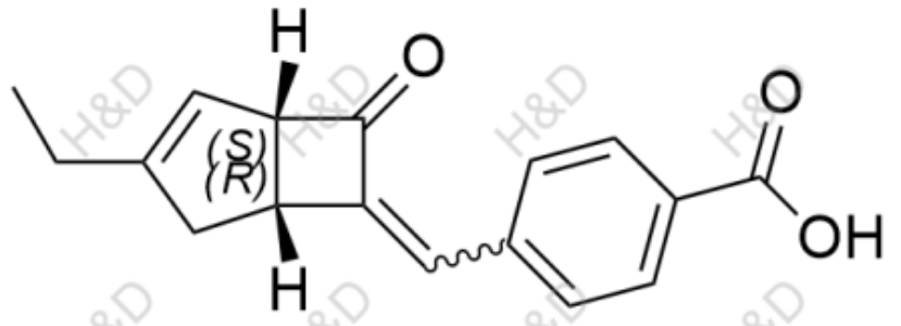 米諾巴林雜質(zhì)36,4-(((1S,5R)-3-ethyl-7-oxobicyclo[3.2.0]hept-2-en-6-ylidene)methyl)benzoic acid