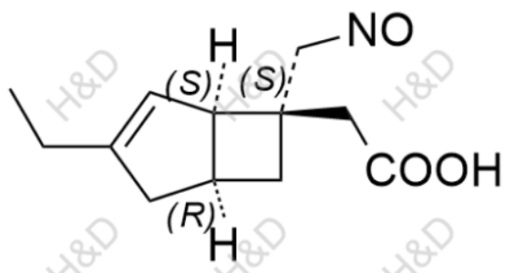 米諾巴林雜質(zhì)43,2-((1R,5S,6S)-3-ethyl-6-(nitrosomethyl)bicyclo[3.2.0]hept-3-en-6-yl)acetic acid