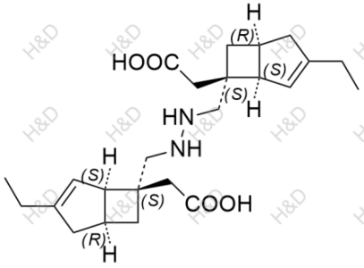 米諾巴林雜質(zhì)44,2,2'-((1R,1'R,5S,5'S,6S,6'S)-(hydrazine-1,2-diylbis(methylene))bis(3-ethylbicyclo[3.2.0]hept-3-ene-6,6-diyl))diacetic acid