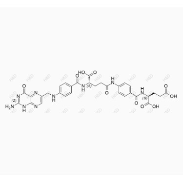 葉酸EP雜質(zhì)H,(S)-2-(4-((S)-4-(4-(((2-amino-4-oxo-1,4-dihydropteridin-6-yl)methyl)amino)benzamido)-4-carboxybutanamido)benzamido)pentanedioic acid