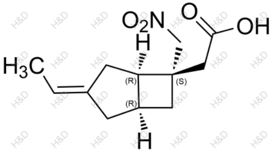 米諾巴林雜質(zhì)58,2-((1R,5R,6S,Z)-3-ethylidene-6-(nitromethyl)bicyclo[3.2.0]heptan-6-yl)acetic acid