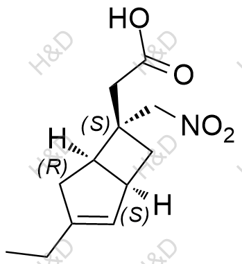 米諾巴林雜質(zhì)61,2-((1S,5R,6S)-3-ethyl-6-(nitromethyl)bicyclo[3.2.0]hept-2-en-6-yl)acetic acid