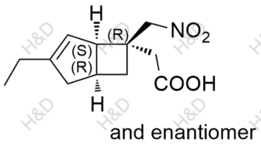 米諾巴林雜質(zhì)68,2-((1SR,5RS,6SR)-3-ethyl-6-(nitromethyl)bicyclo[3.2.0]hept-3-en-6-yl)acetic acid