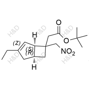 米諾巴林雜質(zhì)11,tert-butyl 2-((1R,5S)-3-ethyl-6-(nitromethyl)bicyclo[3.2.0]hept-3-en-6-yl)acetate