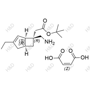 tert-butyl 2-((1R,5S,6R)-6-(aminomethyl)-3-ethylbicyclo[3.2.0]hept-3-en-6-yl)acetate maleate	米洛巴林杂质19(马来酸盐)	