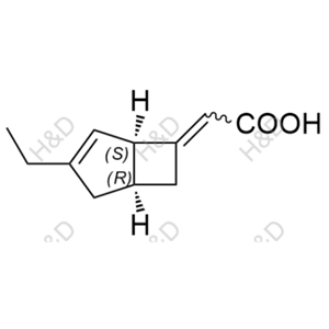 2-((1R,5S)-3-ethylbicyclo[3.2.0]hept-3-en-6-ylidene)acetic acid	米诺巴林杂质25	