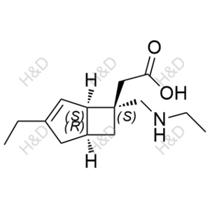 2-((1R,5S,6S)-3-ethyl-6-((ethylamino)methyl)bicyclo[3.2.0]hept-3-en-6-yl)acetic acid	米诺巴林杂质30	