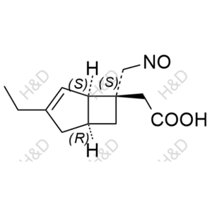 米諾巴林雜質(zhì)43,2-((1R,5S,6S)-3-ethyl-6-(nitrosomethyl)bicyclo[3.2.0]hept-3-en-6-yl)acetic acid