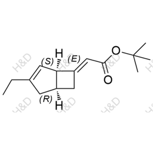 (E)-tert-butyl 2-((1R,5S)-3-ethylbicyclo[3.2.0]hept-3-en-6-ylidene)acetate	米诺巴林杂质47	