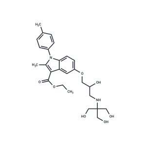 1H-Indole-3-carboxylic acid, 5-[2-hydroxy-3-[[2-hydroxy-1,1-bis(hydroxymethyl)ethyl]amino]propoxy]-2-methyl-1-(4-methylphenyl)-, ethyl ester|T67751|TargetMol