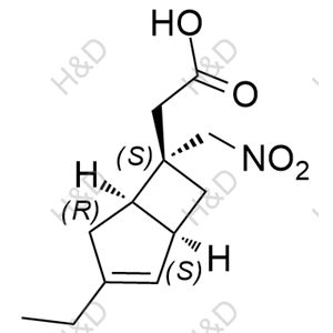 米諾巴林雜質(zhì)61,2-((1S,5R,6S)-3-ethyl-6-(nitromethyl)bicyclo[3.2.0]hept-2-en-6-yl)acetic acid