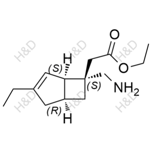 米諾巴林雜質(zhì)63,ethyl 2-((1R,5S,6S)-6-(aminomethyl)-3-ethylbicyclo[3.2.0]hept-3-en-6-yl)acetate