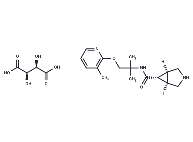 化合物 T77670,(1R,5S,6r)-N-(2-methyl-1-((3-methylpyridin-2-yl)oxy)propan-2-yl)-3-azabicyclo[3.1.0]hexane-6-carboxamide L(+)-Tartaric acid