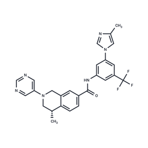 化合物 (S)-4-methyl-N-(3-(4-methyl-1H-imidazol-1-yl)-5-(trifluoromethyl)phenyl)-2-(pyrimidin-5-yl)-1,2,3,4-tetrahydroisoquinoline-7-carboxamide|T60186|TargetMol