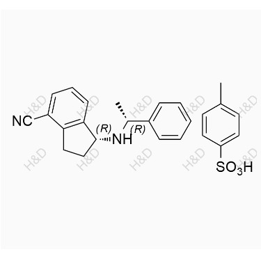 奧扎莫德雜質(zhì)28(對(duì)甲苯磺酸鹽),(R)-1-(((R)-1-phenylethyl)amino)-2,3-dihydro-1H-indene-4-carbonitrile 4-methylbenzenesulfonate